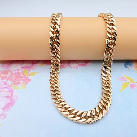 Bold Rose Gold Plated Cuban Chain Necklace – 60cm Premium Design, XPNL0095 - Picture 6 of 12